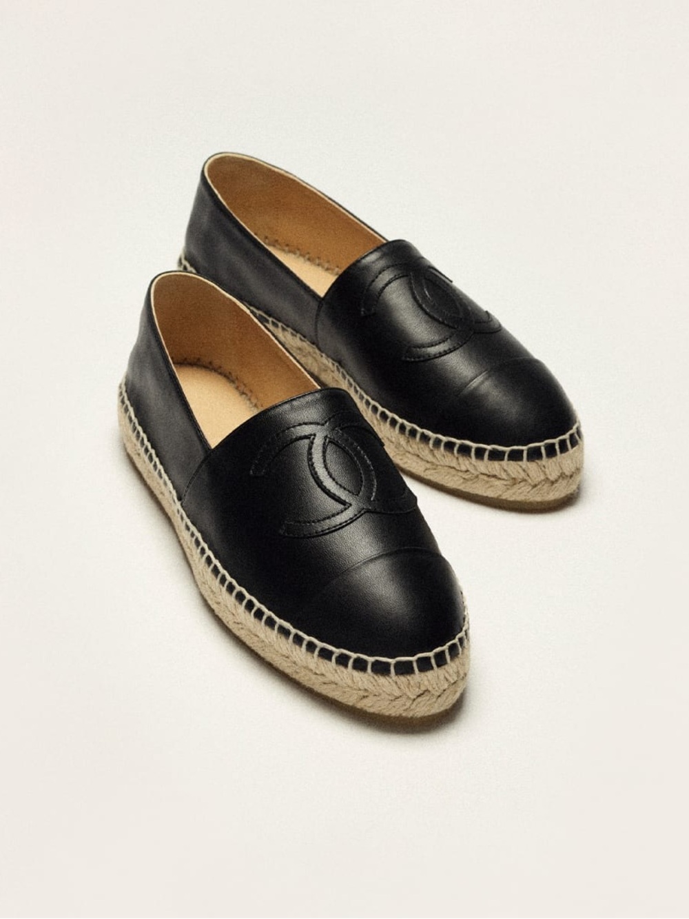 Chanel ESPADRILLES Lambskin Black Size 38